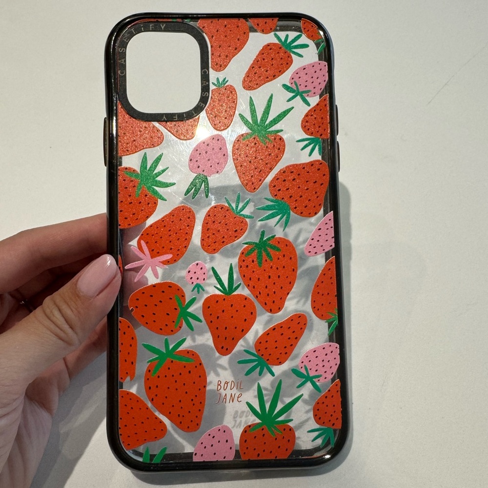 Casetify strawberry print bodil jane iPhone 11 case
